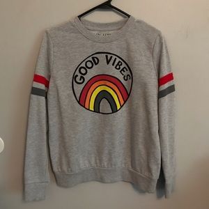“good vibes” crew neck